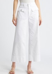 FRAME The '70s Patch Pocket Ankle Wide Leg Twill Pants