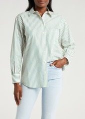FRAME The Borrowed Pocket Stripe Cotton Button-Up Shirt