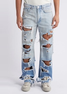FRAME The Boxy Ripped Straight Leg Jeans