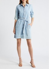 FRAME Tie Belt Denim Shirtdress