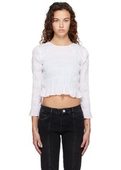 FRAME White Ruched Blouse