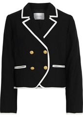 Frame Woman Cropped Double-breasted Wool Jacket Black