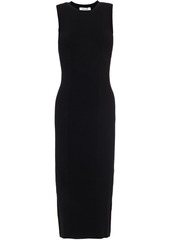 Frame Woman Cutout Ribbed-knit Midi Dress Black
