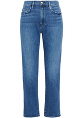 Frame Woman Le Nouveau Straight High-rise Straight-leg Jeans Mid Denim