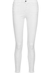 Frame Woman Le Skinny De Jeanne Broderie Anglaise Low-rise Skinny Jeans White