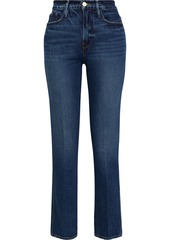 FRAME - Distressed high-rise slim-leg jeans - Blue - 24