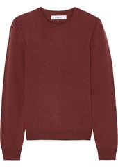 Frame Woman Pointelle-trimmed Wool And Cashmere-blend Sweater Brick