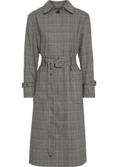Frame Woman Prince Of Wales Checked Woven Trench Coat Gray