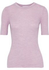 Frame Woman Ribbed-knit Top Lavender