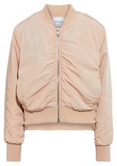 Frame Woman Snap-detailed Ruched Shell Bomber Jacket Blush
