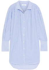 Frame Woman Striped Cotton-gauze Mini Shirt Dress Light Blue