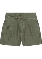 Frame Woman Utility Service Cotton-canvas Shorts Army Green