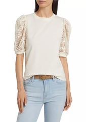 FRAME Frankie Lace-Sleeve T-Shirt