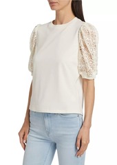 FRAME Frankie Lace-Sleeve T-Shirt