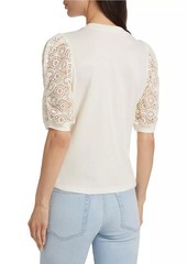 FRAME Frankie Lace-Sleeve T-Shirt