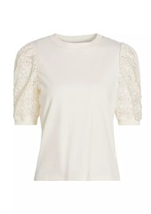 FRAME Frankie Lace-Sleeve T-Shirt