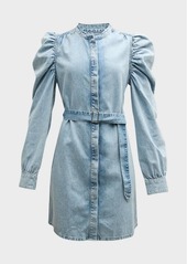 FRAME Gillian Long-Sleeve Denim Mini Dress