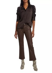 FRAME Gillian Ruched Silk Top