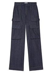 FRAME High-Rise Denim Cargo Pants