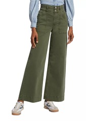 FRAME High-Rise Double Waistband Cargo Palazzo Pants