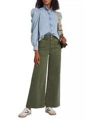 FRAME High-Rise Double Waistband Cargo Palazzo Pants