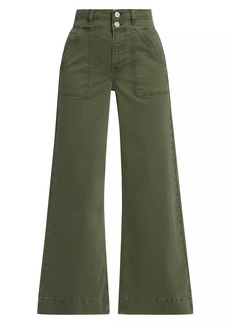 FRAME High-Rise Double Waistband Cargo Palazzo Pants