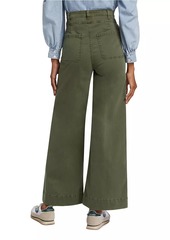 FRAME High-Rise Double Waistband Cargo Palazzo Pants