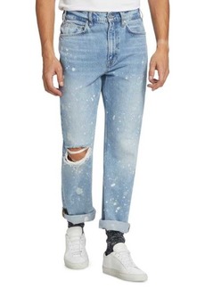 FRAME High Rise Splatter Distressed Jeans
