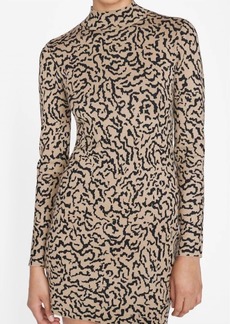 FRAME Jacquard Sweater Dress In Light Camel Multi