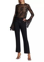 FRAME Lace Bell-Sleeve Top