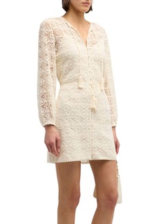 FRAME Lace Tassle Dress In Cream