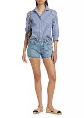 FRAME Le Brigette Frayed Denim Shorts