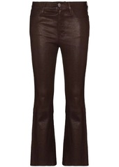 FRAME Le Crop leather flared trousers