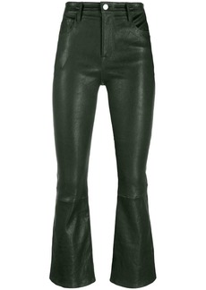 FRAME Le Crop leather flared trousers