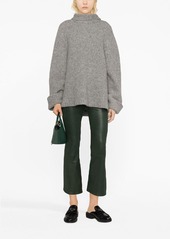 FRAME Le Crop leather flared trousers