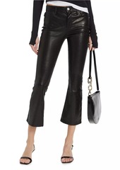 FRAME Le Crop Leather Mini Boot-Cut Pants