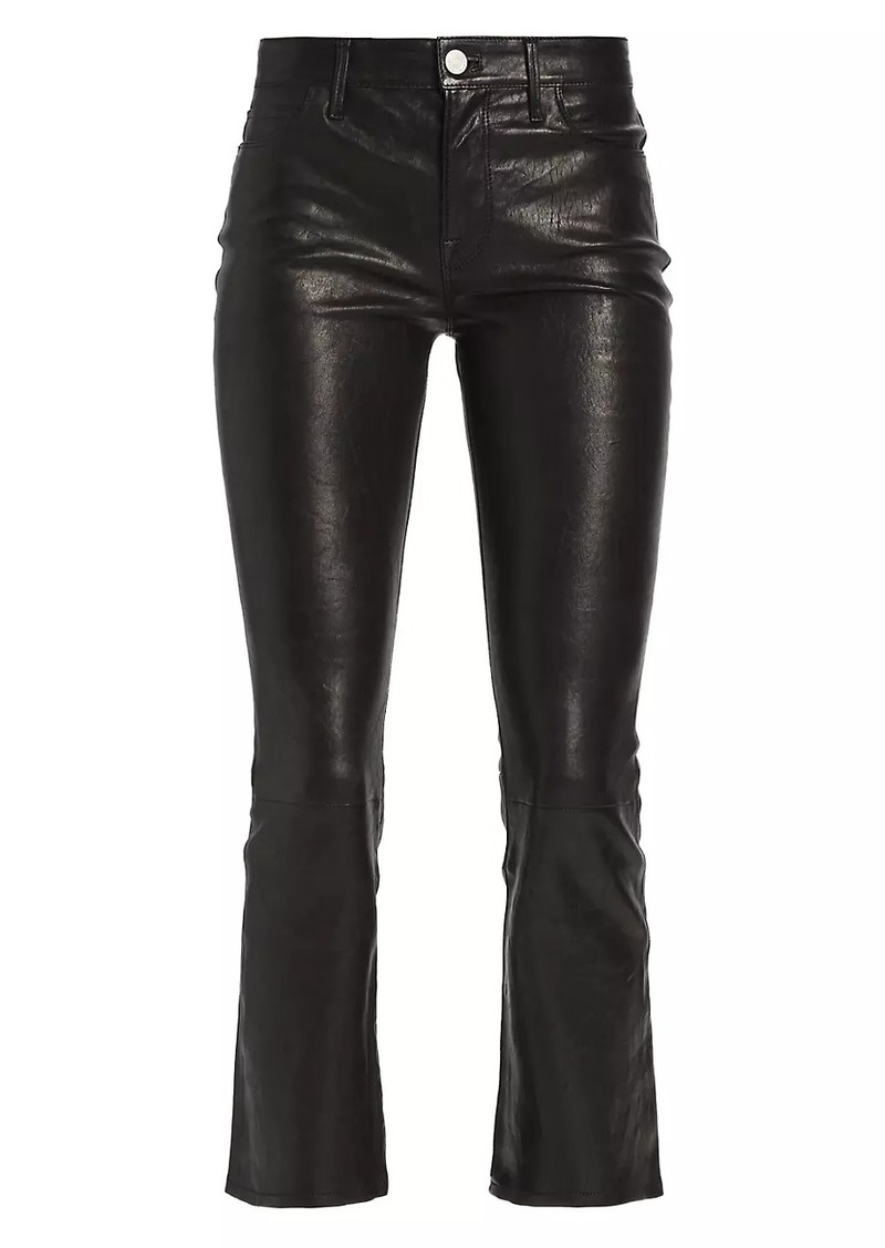 FRAME Le Crop Leather Mini Boot-Cut Pants