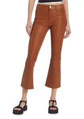 FRAME Le Crop Mini Boot-Cut Leather Pants