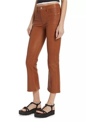 FRAME Le Crop Mini Boot-Cut Leather Pants