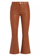 FRAME Le Crop Mini Boot-Cut Leather Pants