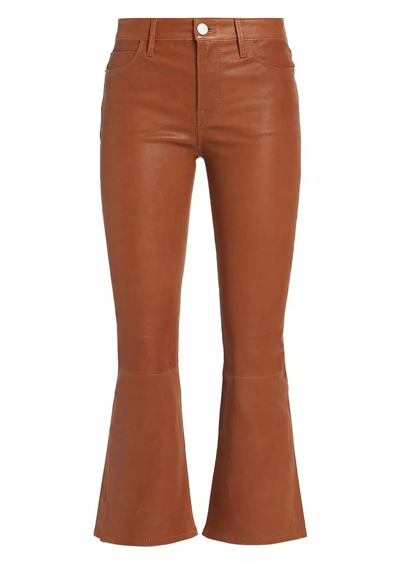 FRAME Le Crop Mini Boot-Cut Leather Pants