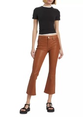 FRAME Le Crop Mini Boot-Cut Leather Pants