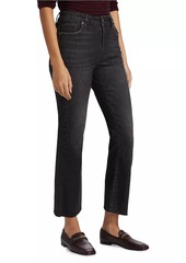 FRAME Le Crop Mini Boot High-Waist Raw-Hem Jeans