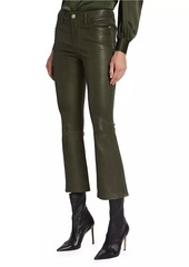 FRAME Le Crop Mini Leather Boot-Cut Pants