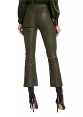 FRAME Le Crop Mini Leather Boot-Cut Pants