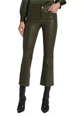 FRAME Le Crop Mini Leather Boot-Cut Pants