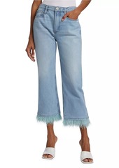 FRAME Le Dancing Jane Feather-Trim Jeans