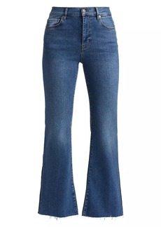 FRAME Le Easy Flare Raw Fray High-Rise Stretch Jeans