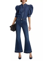 FRAME Le Easy High-Rise Stretch Flared Crop Jeans