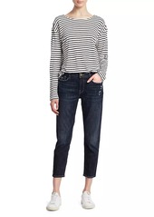 FRAME Le Garçon Mid-Rise Crop Roll Cuff Jeans